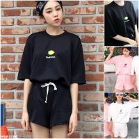 MSR5786	夏季新款水果刺繡T恤+綁繩短...
