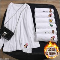 MK01-8901 胖MM大碼印花白色長袖T恤