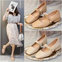 MCN14185 韓版時尚溫柔珍珠粗跟仙女鞋
