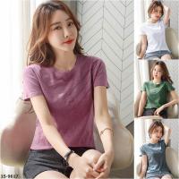 M15-9617 夏季純棉刺繡斜紋短袖T恤
