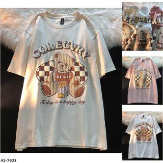 M43-7921(7189) 夏季小熊發泡印花短袖T恤