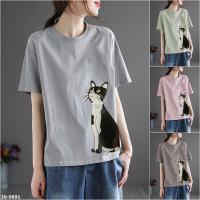 M20-9891 夏季貓咪印花短袖T恤