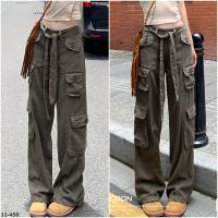 (下架)M12-450	韓版美式複古工裝牛仔褲
