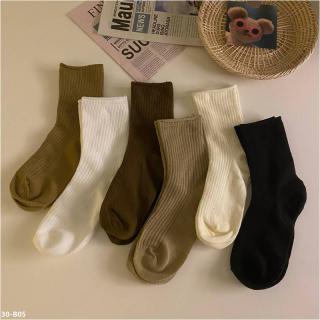 M30-B05	韓版百搭純棉中筒襪堆堆襪女襪(6雙裝)