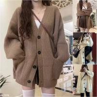 M00-7218 秋冬純色保暖針織毛衣外套